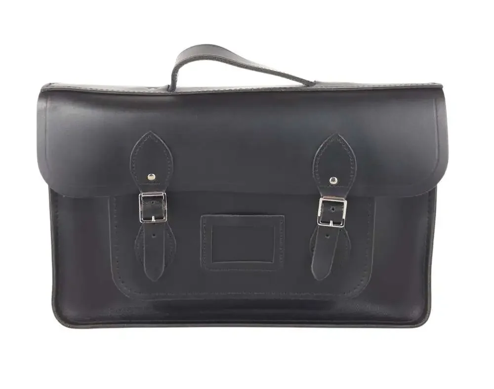 Cambridge Satchel Company Classic Leather Messenger Bag Medium Mens Black $275